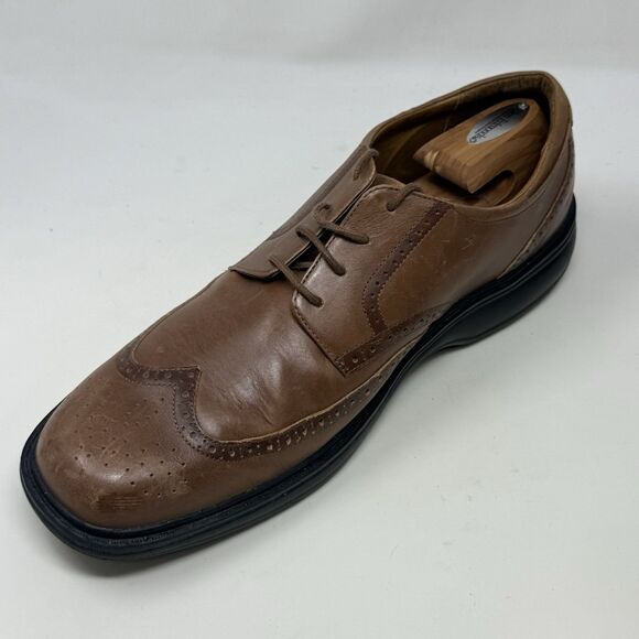Dr Comfort Wing Shoes Mens 13 M Brown Leather Lace Up Casual Dress Brogue Ortho - Picture 9 of 16